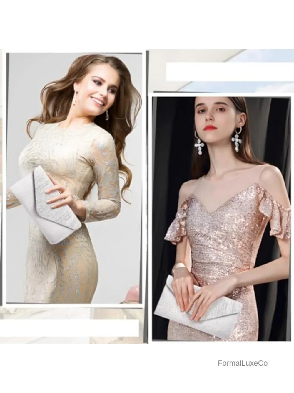 Satin Rhinestone Clutch Evening Bag Formal Handbag for Wedding Party Prom